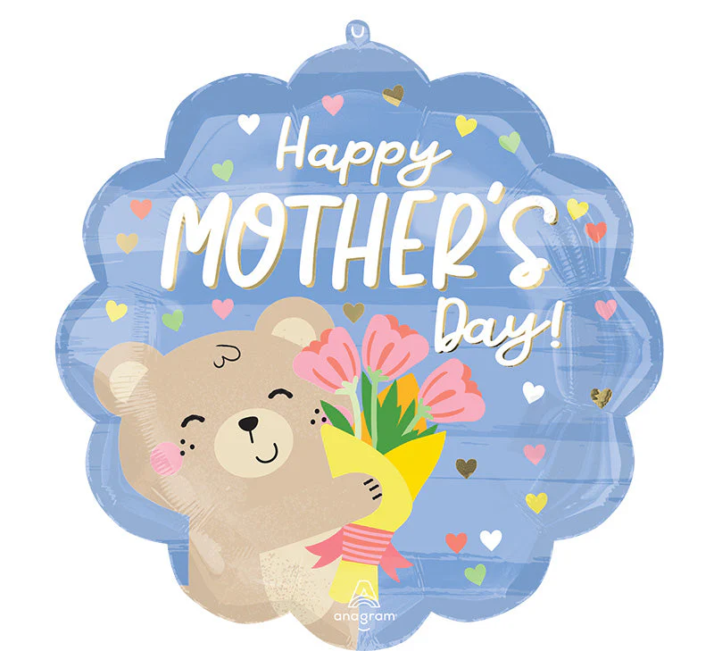 21" Happy Mother's Day Bear Hugs SuperShape Foil Balloon