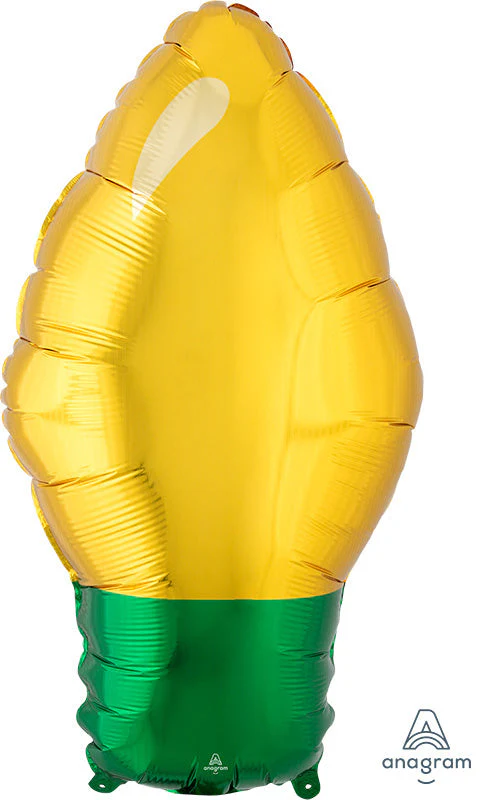 22" Gold Christmas Light Bulb Foil Balloon