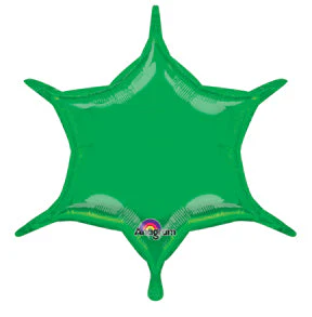 22" Green 6-Point Star Foil Balloon