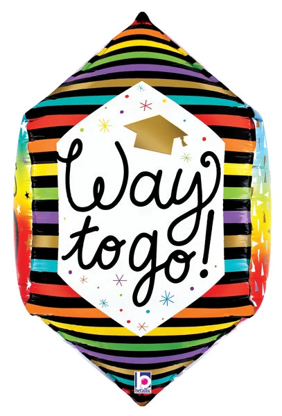 22" Multi-Sided Dimensional Colorful Grad Foil Balloon - Image 5