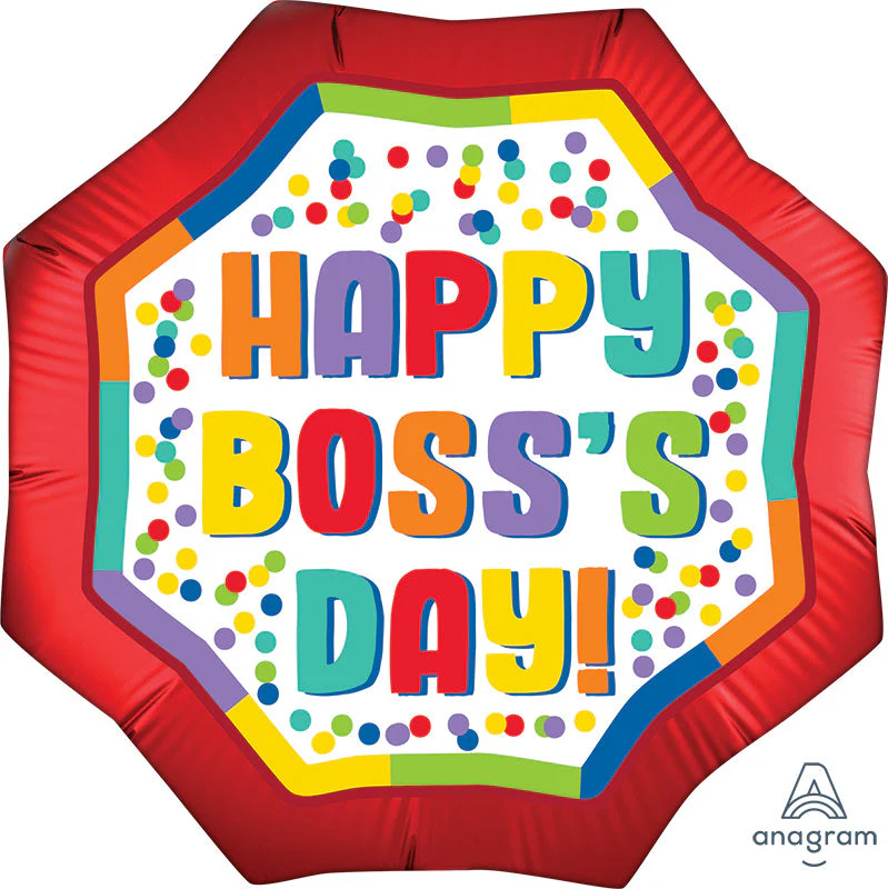 22" SuperShape Satin Boss's Day Dots Foil Balloon
