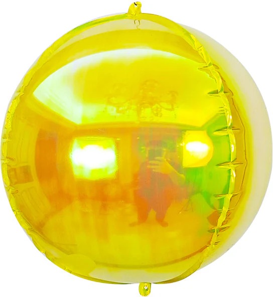 22" Airfill Balloon Pearl Lustrous Iridescent Yellow *Do not Over Inflate. Inflates with wrinkles.*