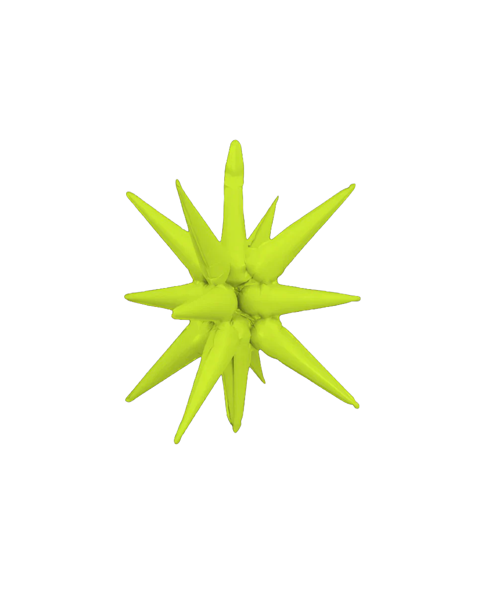 22" Airfill Only Neon Yellow Deco Starburst (One Piece) Balloon
