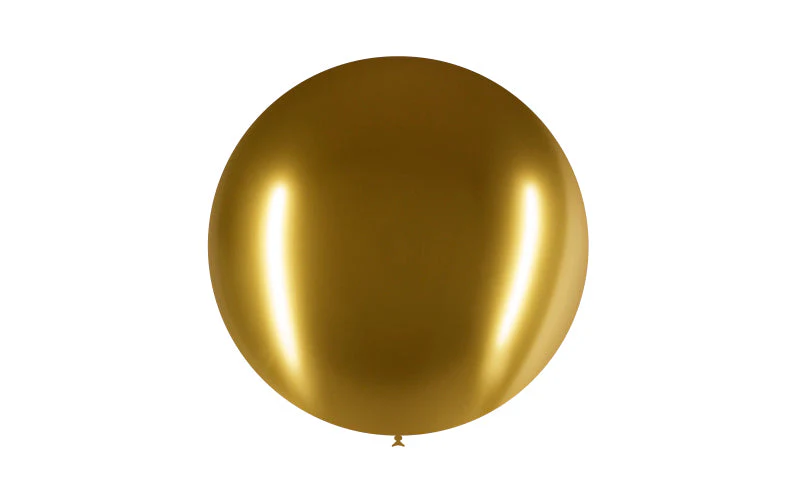 23'' Balloonia Latex Balloons Professional Line Brilliant Gold (5 Per Bag) - Image 4