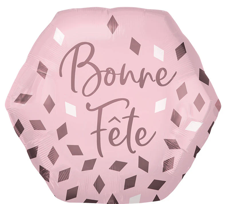 23" Bonne Fête Blush Foil Balloon