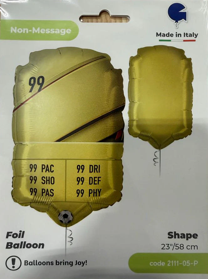 23″ Personalisable Soccer/Football Card Foil Balloon - Image 3