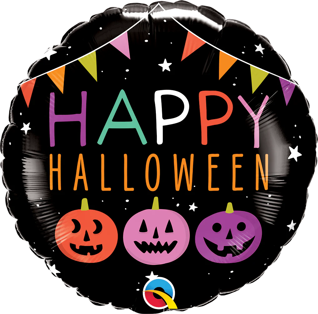 18" Halloween Pumpkins & Banners Foil Balloon