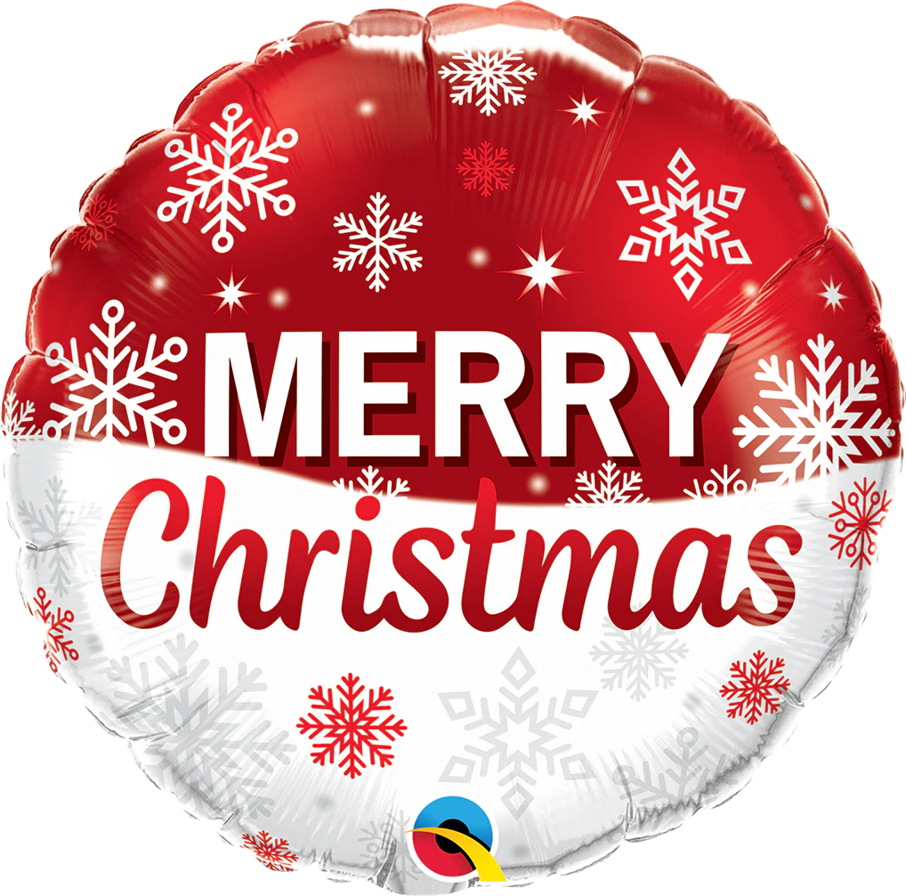 18" Christmas Snowflakes Red Foil Balloon