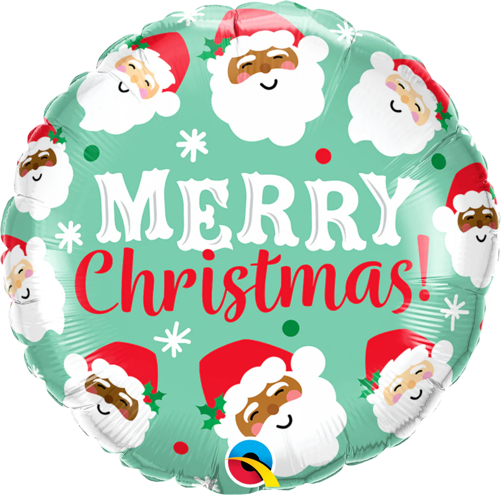 18" Ho Ho Ho Christmas Santas Foil Balloon