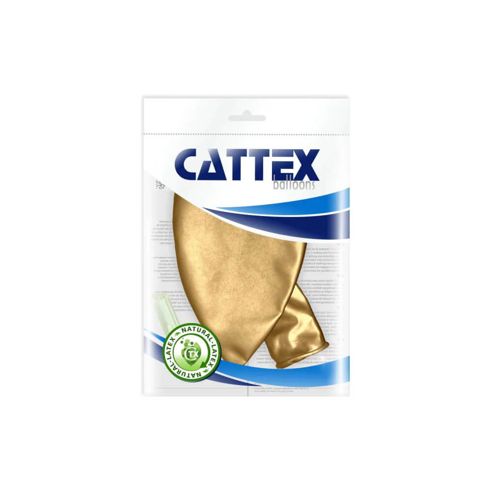 24" Cattex Titanium (Chrome/Mirror) Gold Latex Balloons (1 Per Bag) - Image 3