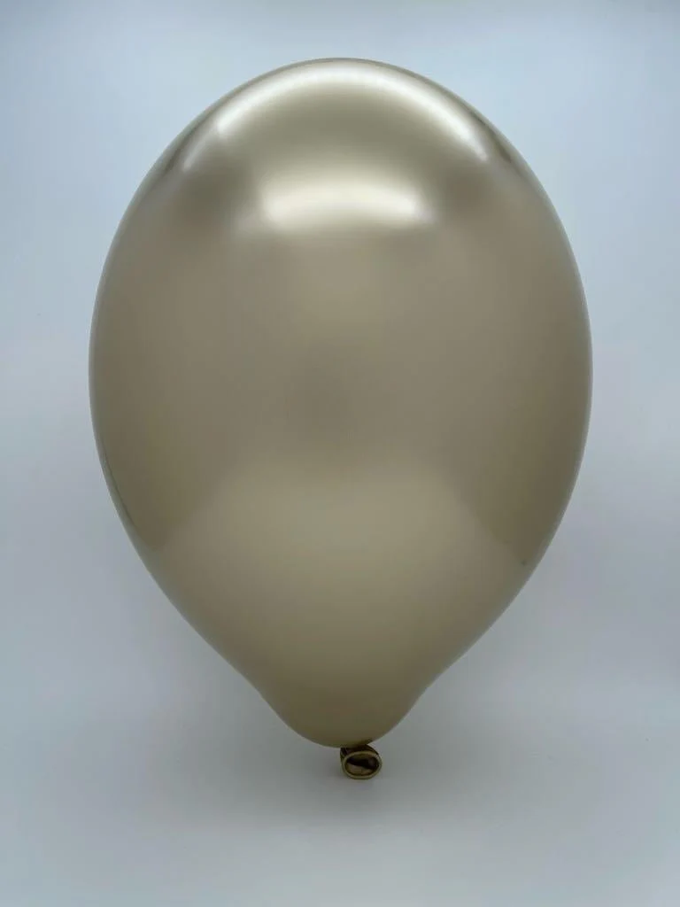 24" Cattex Titanium (Chrome/Mirror) Light Gold Latex Balloons (1 Per Bag) - Image 2