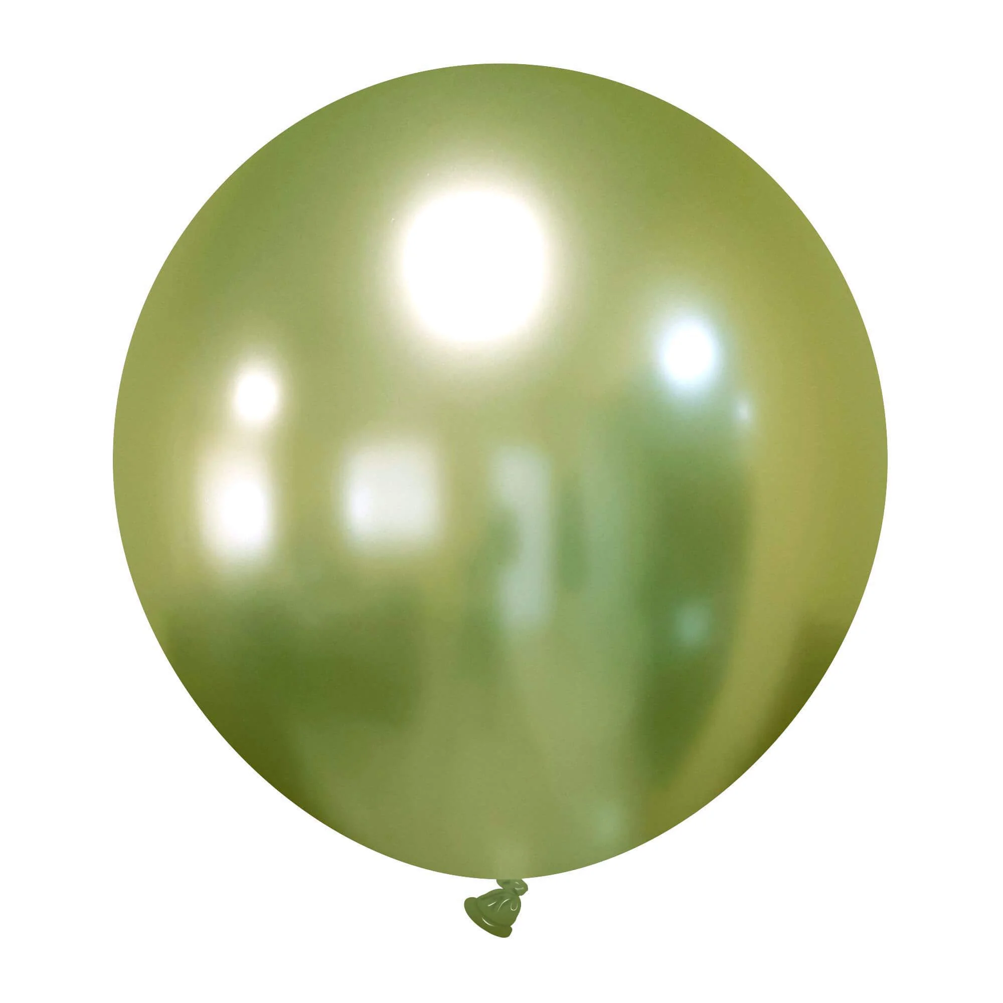 24" Cattex Titanium (Chrome/Mirror) Lime Green Latex Balloons (1 Per Bag)
