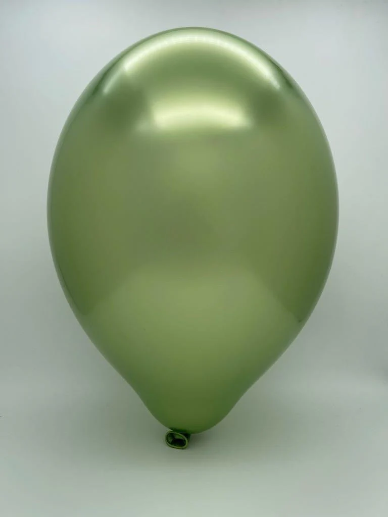 24" Cattex Titanium (Chrome/Mirror) Lime Green Latex Balloons (1 Per Bag) - Image 2