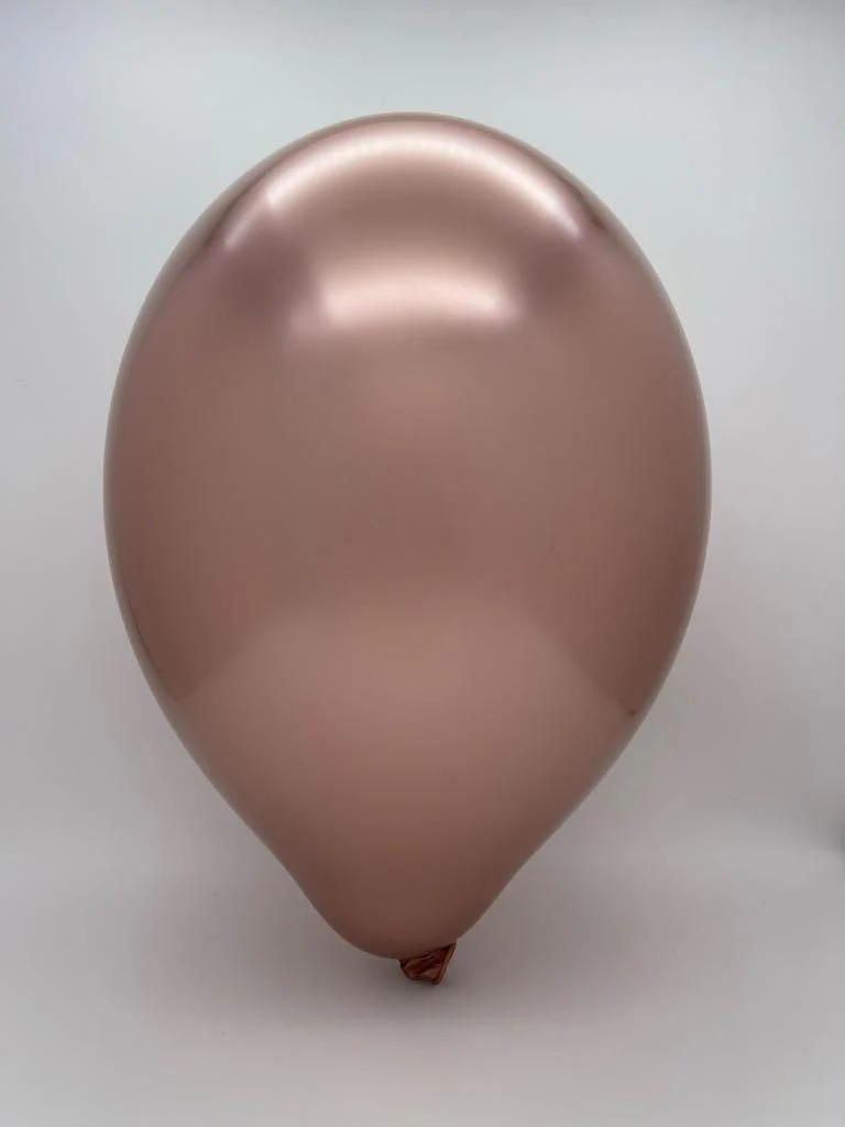 24" Cattex Titanium (Chrome/Mirror) Rose Gold Latex Balloons (1 Per Bag) - Image 2