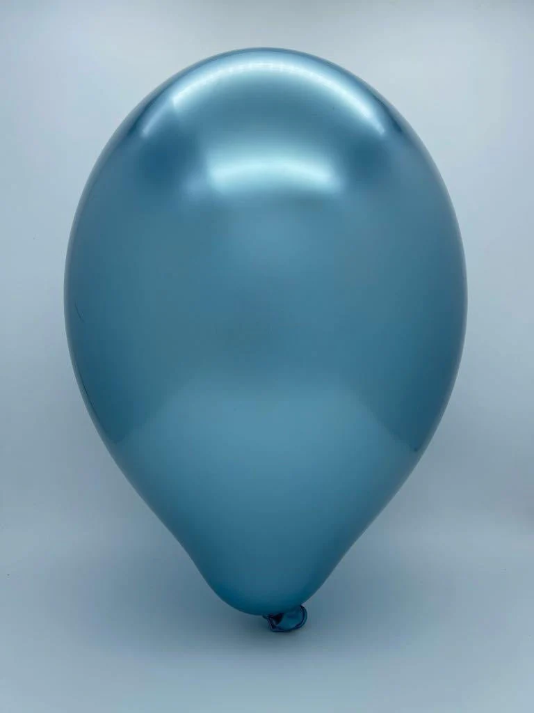 24" Cattex Titanium (Chrome/Mirror) Sky Blue Latex Balloons (1 Per Bag) - Image 2