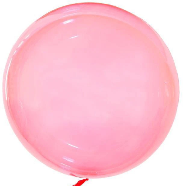 24" Crystal Colorful Bobo Balloon Red Prestretched (10 Per Bag)