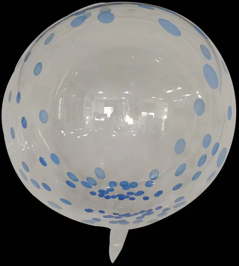 24" Dot Printed Bobo Balloon Pre Stretched Light Blue (10 Per Bag)