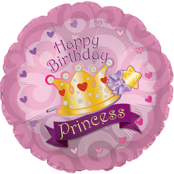 24" Jumbo Happy Birthday Princess Foil Balloon
