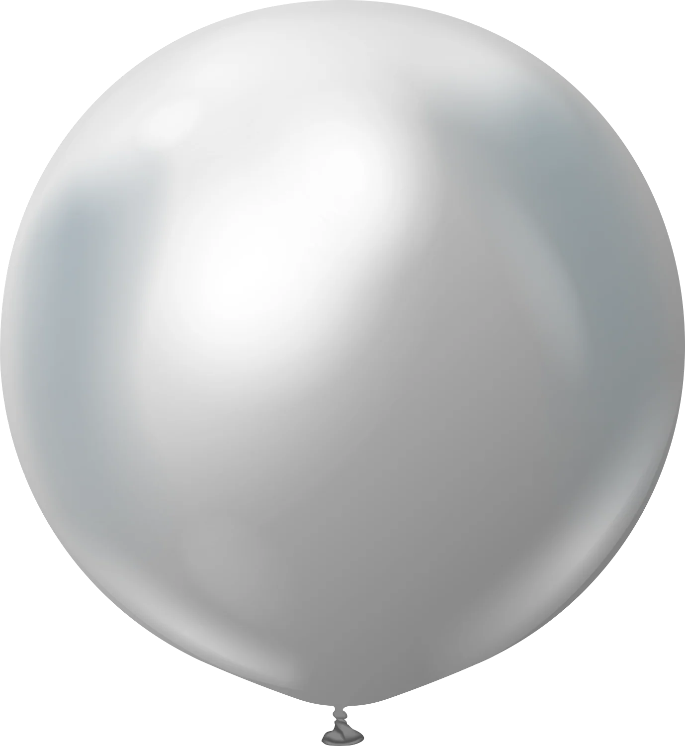 24" Kalisan Latex Balloons Mirror Silver (5 Per Bag)
