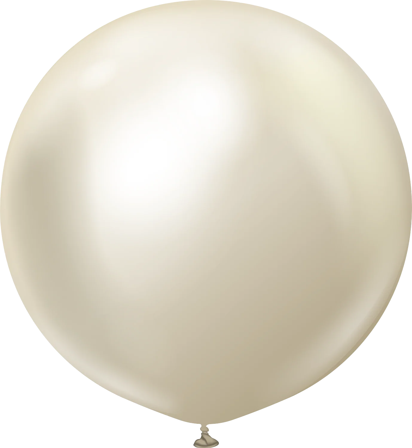 24" Kalisan Latex Balloons Mirror White Gold (5 Per Bag)