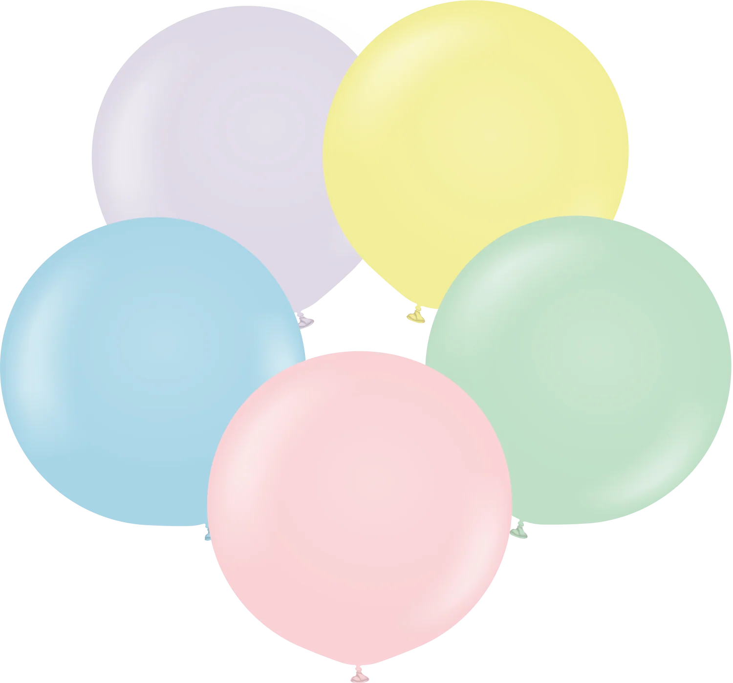 24" Kalisan Latex Balloons Pastel Matte Macaron Assortment (5 Per Bag)