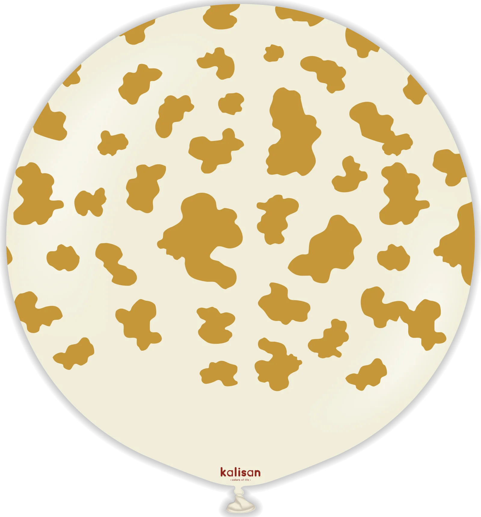 24" Kalisan Safari Cow White Sand (Printed Gold-1 Per Bag) Latex Balloons