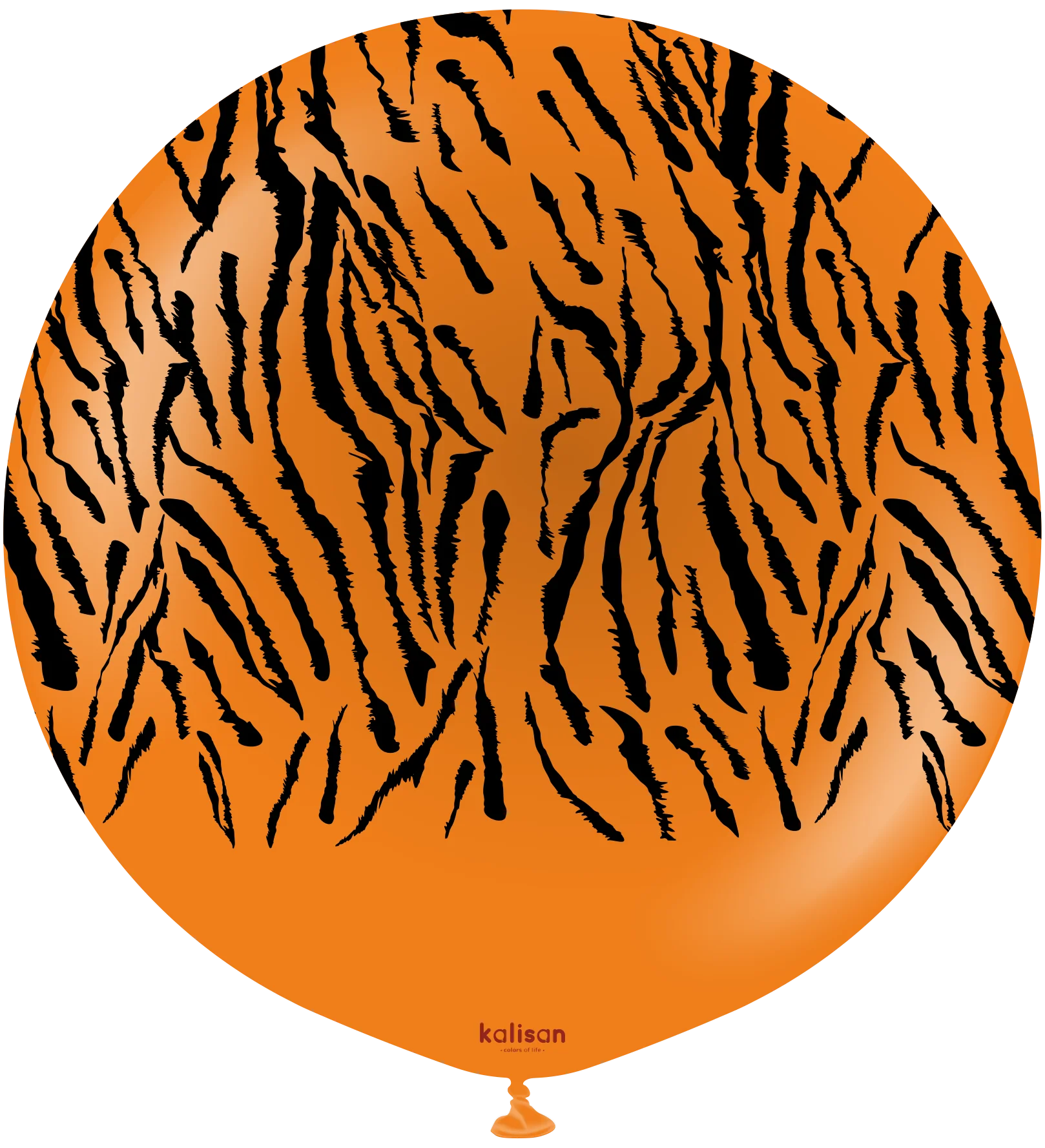 24" Kalisan Safari Tiger Orange (Printed Black-1 Per Bag) Latex Balloons
