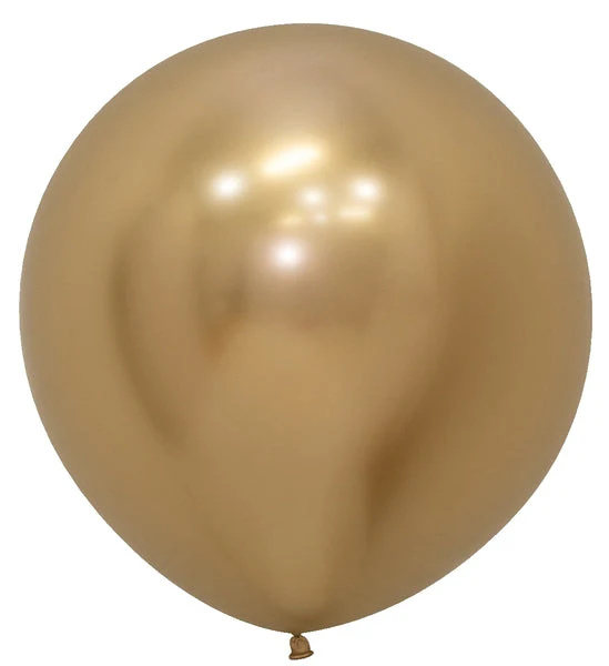 24" Latex Balloons (3 Per Bag) Reflex Gold Sempertex/Betallatex