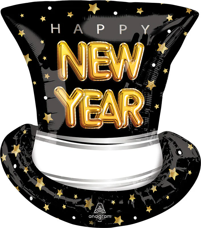 24" Pop Clink Cheers Top Hat SuperShape Foil Balloon