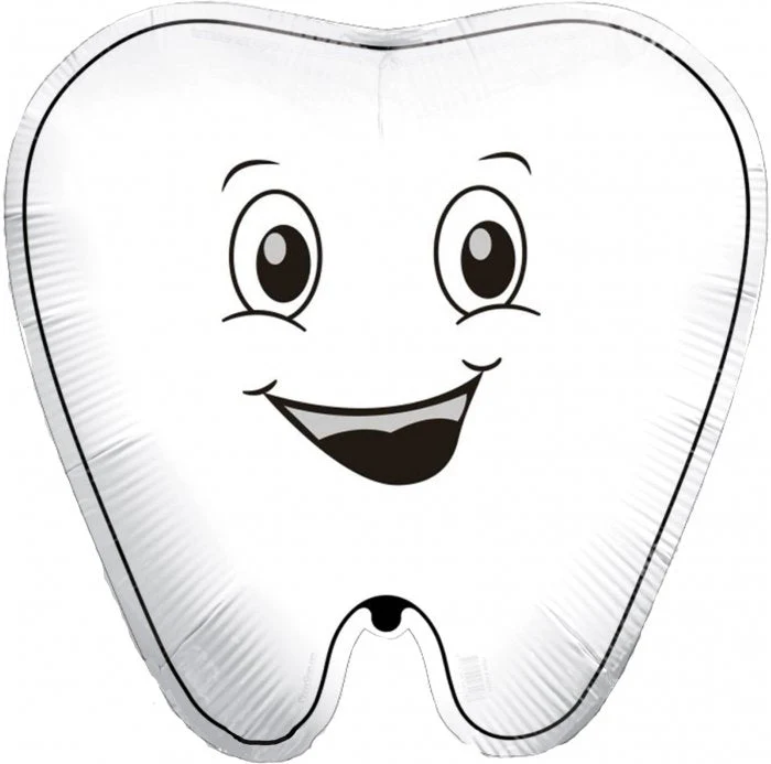 17" Smiling Tooth Foil Balloon