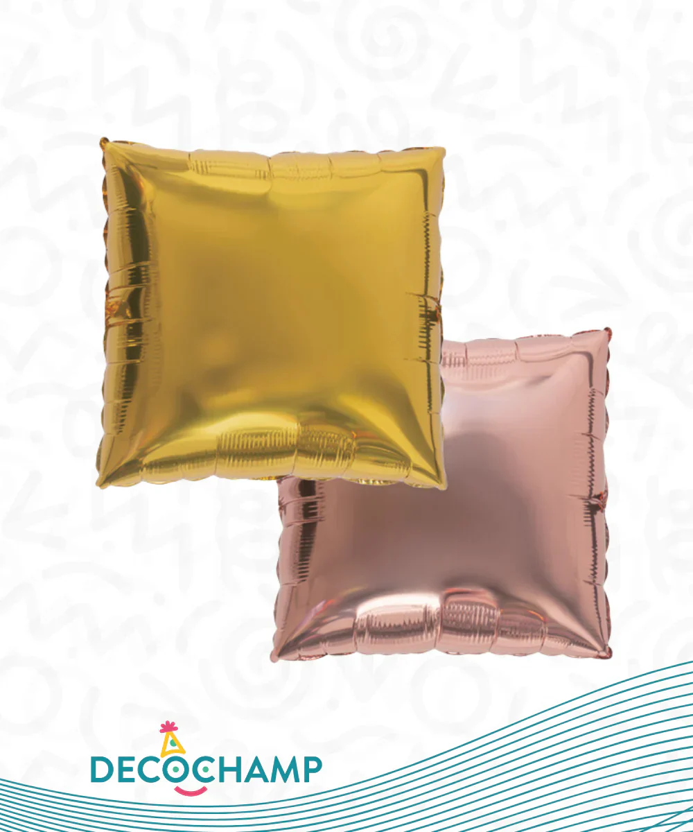 24" Decochamp Brand Deco Square (2 Balloons Per Package) Gold & Rose Gold Balloon