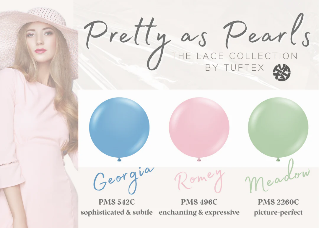 24" Georgia Pearl True Blue Tuftex Latex Balloons Designer Balloons (3 Per Bag) - Image 6