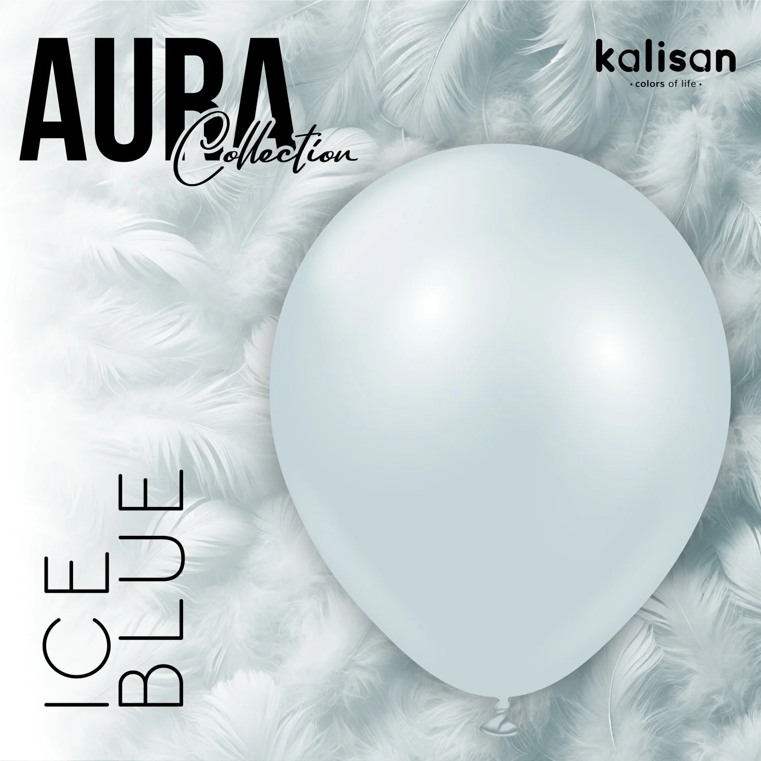 24" Kalisan Brand Latex Balloons Aura Ice Blue (2 Per Bag) - Image 4