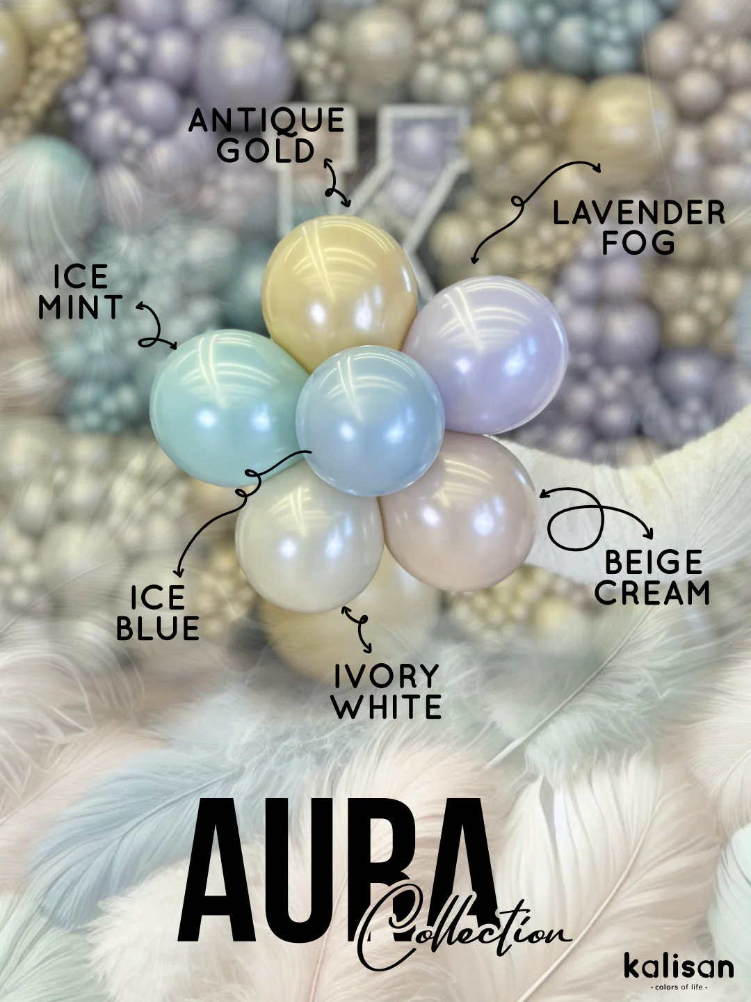 24" Kalisan Brand Latex Balloons Aura Lavender Fog (2 Per Bag) - Image 12