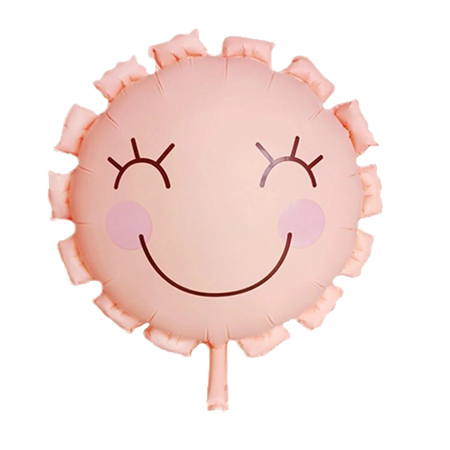 24" Smiling Matte Petal Flower Foil Balloon Peach