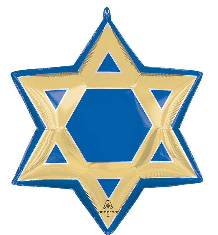 24" SuperShape Happy Hanukkah Star of David Foil Balloon
