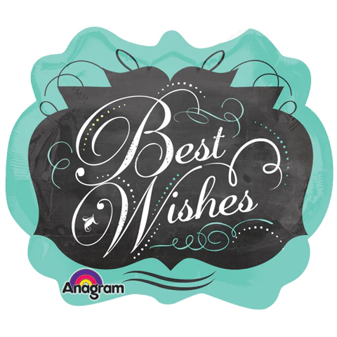 25" Chalkboard Best Wishes SuperShape Balloon