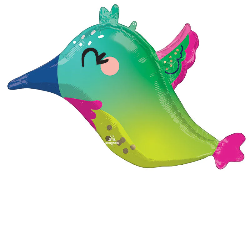 25" Colorful Hummingbird Foil Balloon