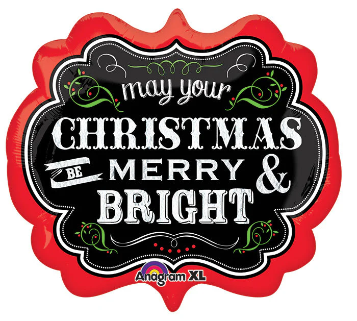 25" SuperShape Chalkboard Christmas Balloon