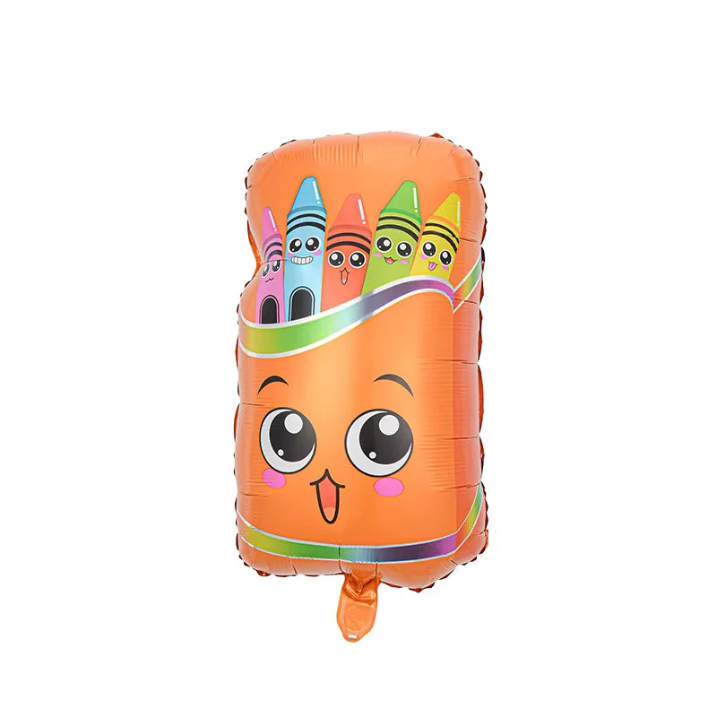 25" Colorful Crayon Box Foil Balloon