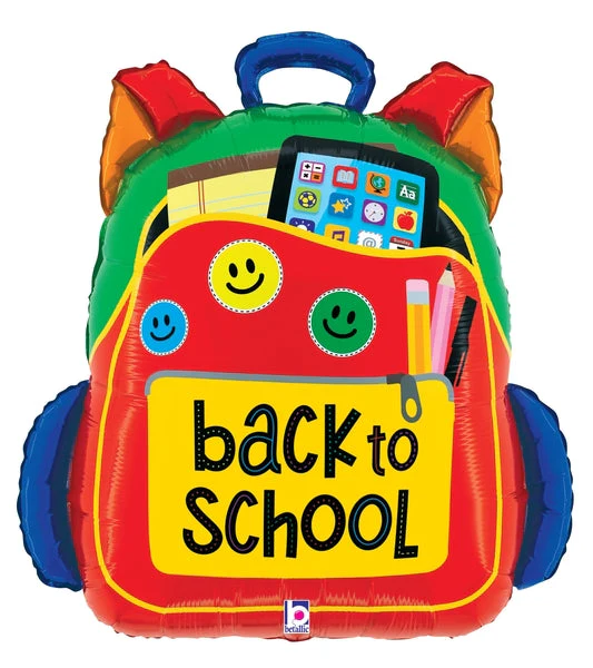 25" Foil Balloon Shape Back to School Backpack
