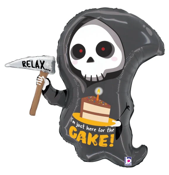 25" Grim Reaper Birthday Cake Foil Balloon