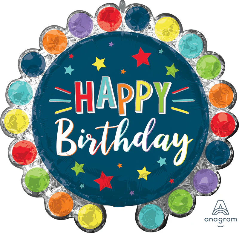 26" SuperShape Dot Circle Birthday Foil Balloon