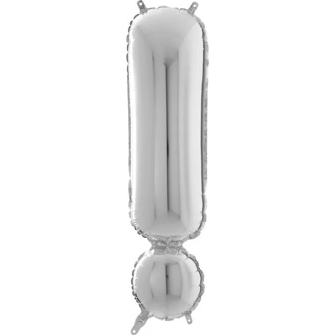26" Symbol Exclamation Point Silver Foil Balloon