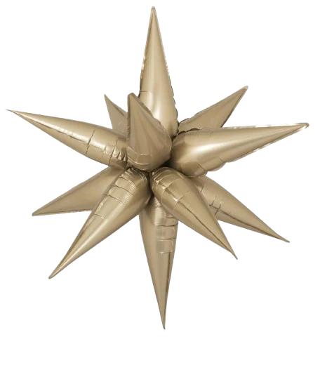 26" Airfill Decor Only Decochamp Brand Starburst Champagne Foil (12 Piece Kit) Balloon