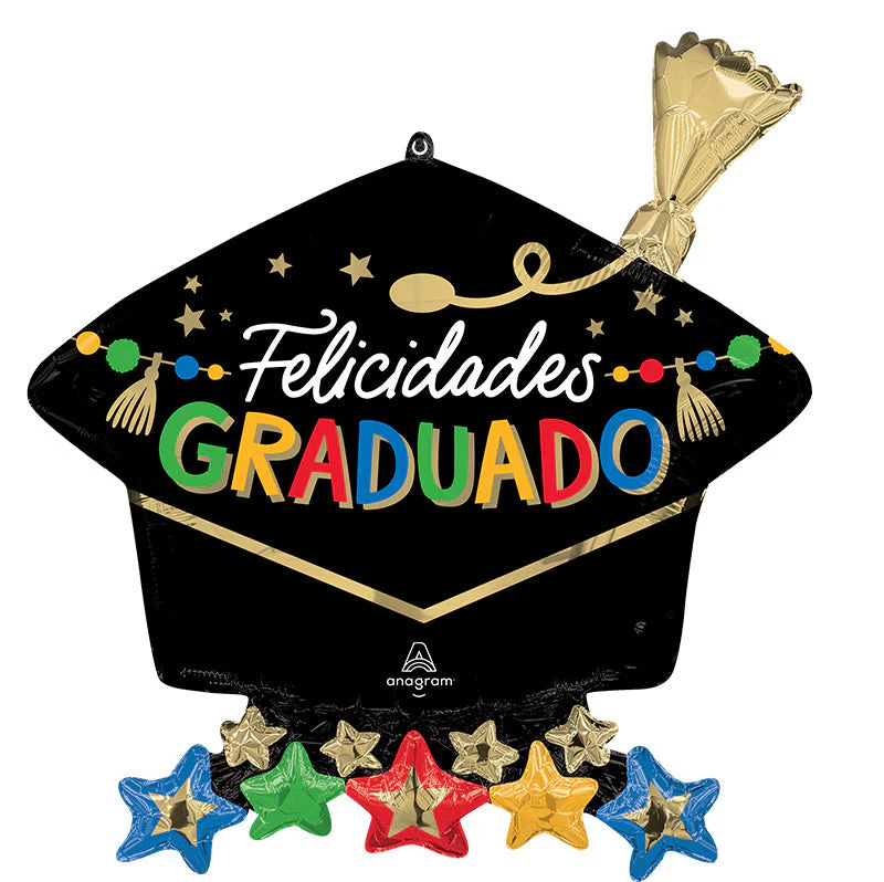 26" Grad Party Felicidades Graduado SuperShape Foil Balloon