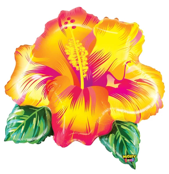 26" Mighty Tropical Flower Yellow Foil Balloon