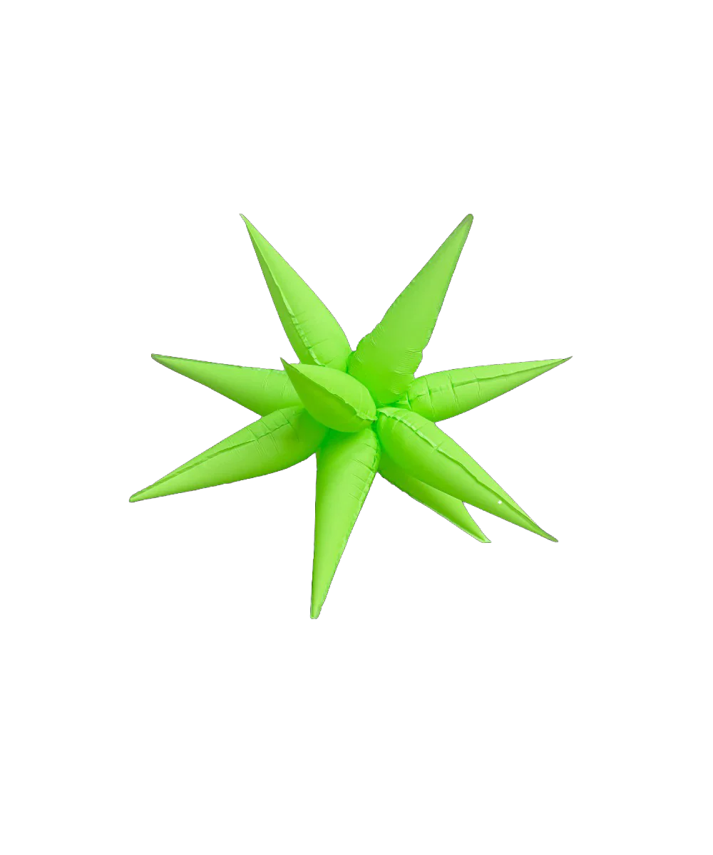 26" Airfill Only Neon Green Deco Starburst (12 Piece Kit) Balloon