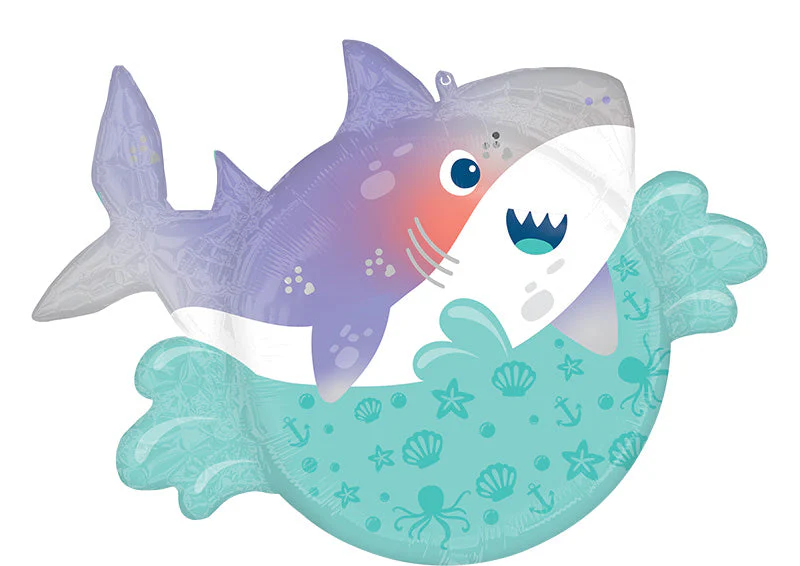 26" Roly Polies Shark Party Foil Balloon