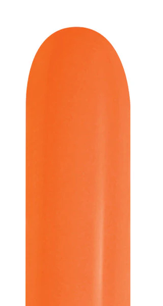 260 Nozzle Up Twisting/Modelling Latex Balloons (50 Per Bag) Fashion Orange Sempertex/Betallatex